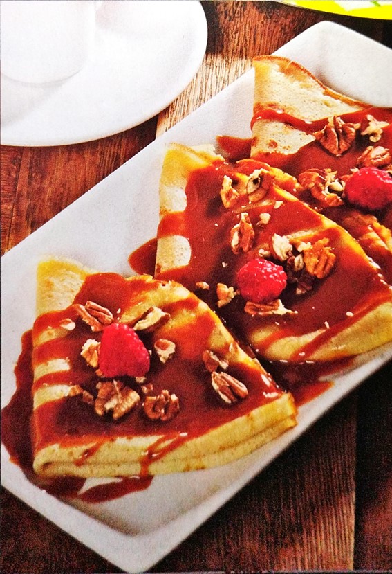 Crepas de cajeta con nuez