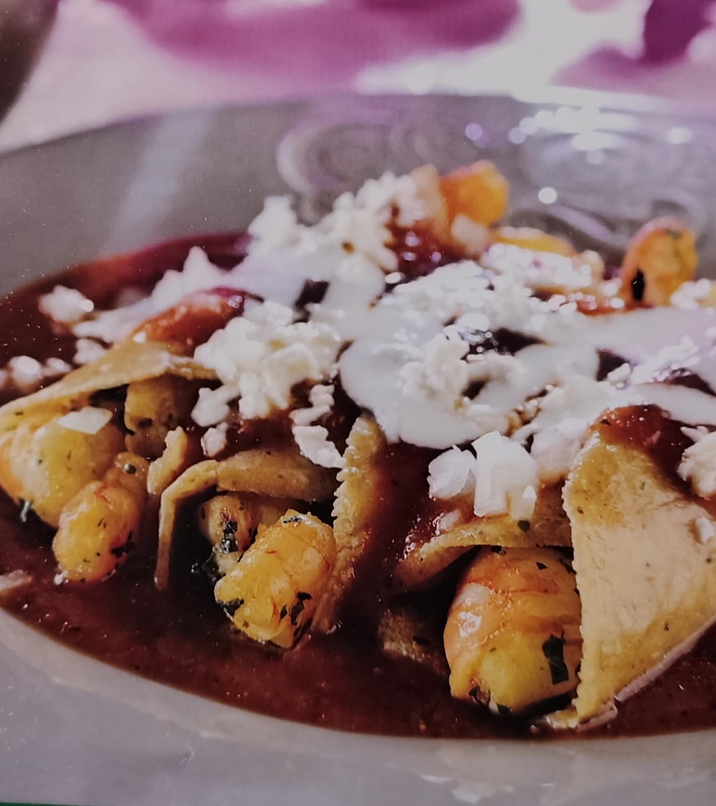 Enchiladas de camarón y chipotle 