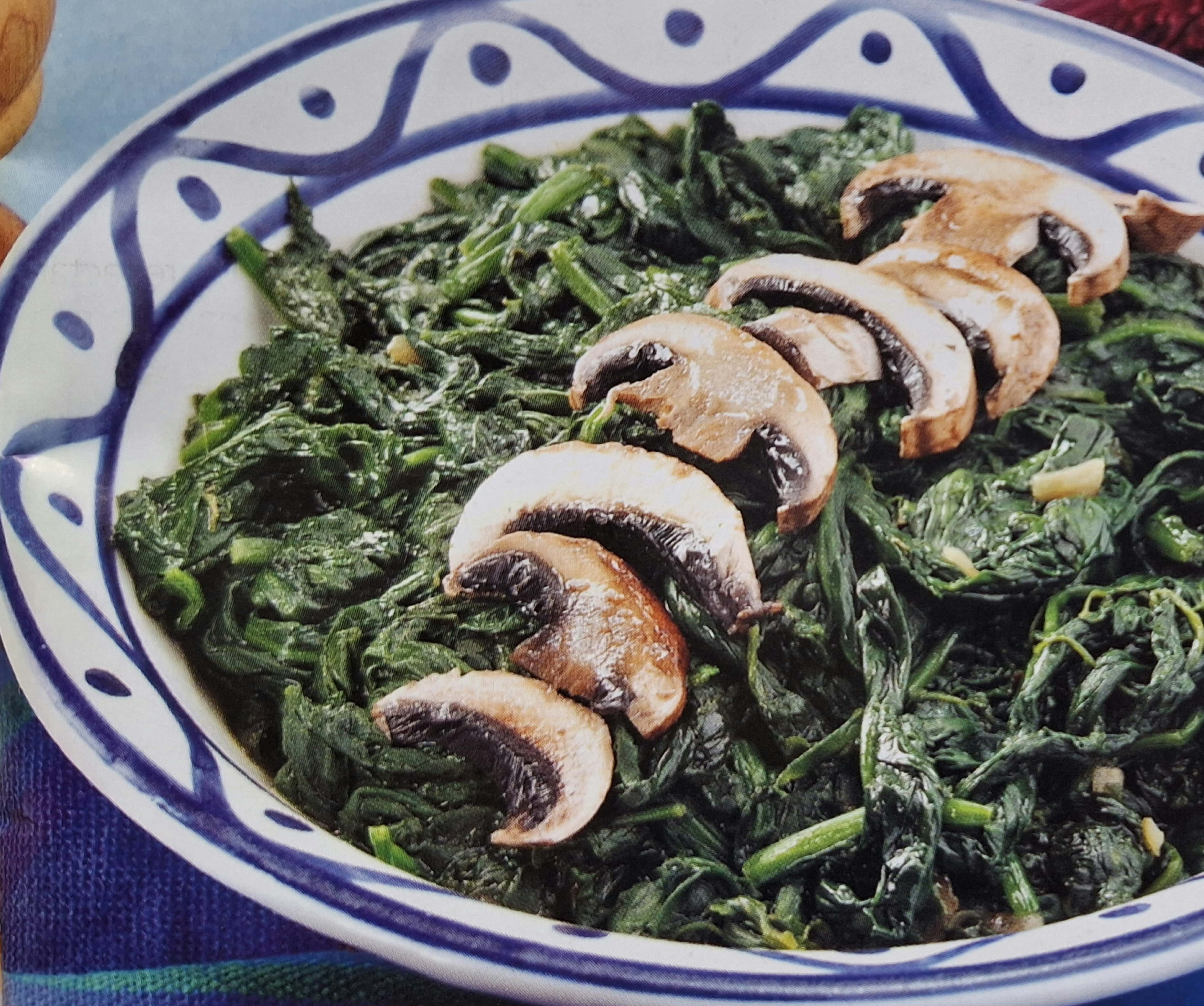 Espinacas con champiñones 	