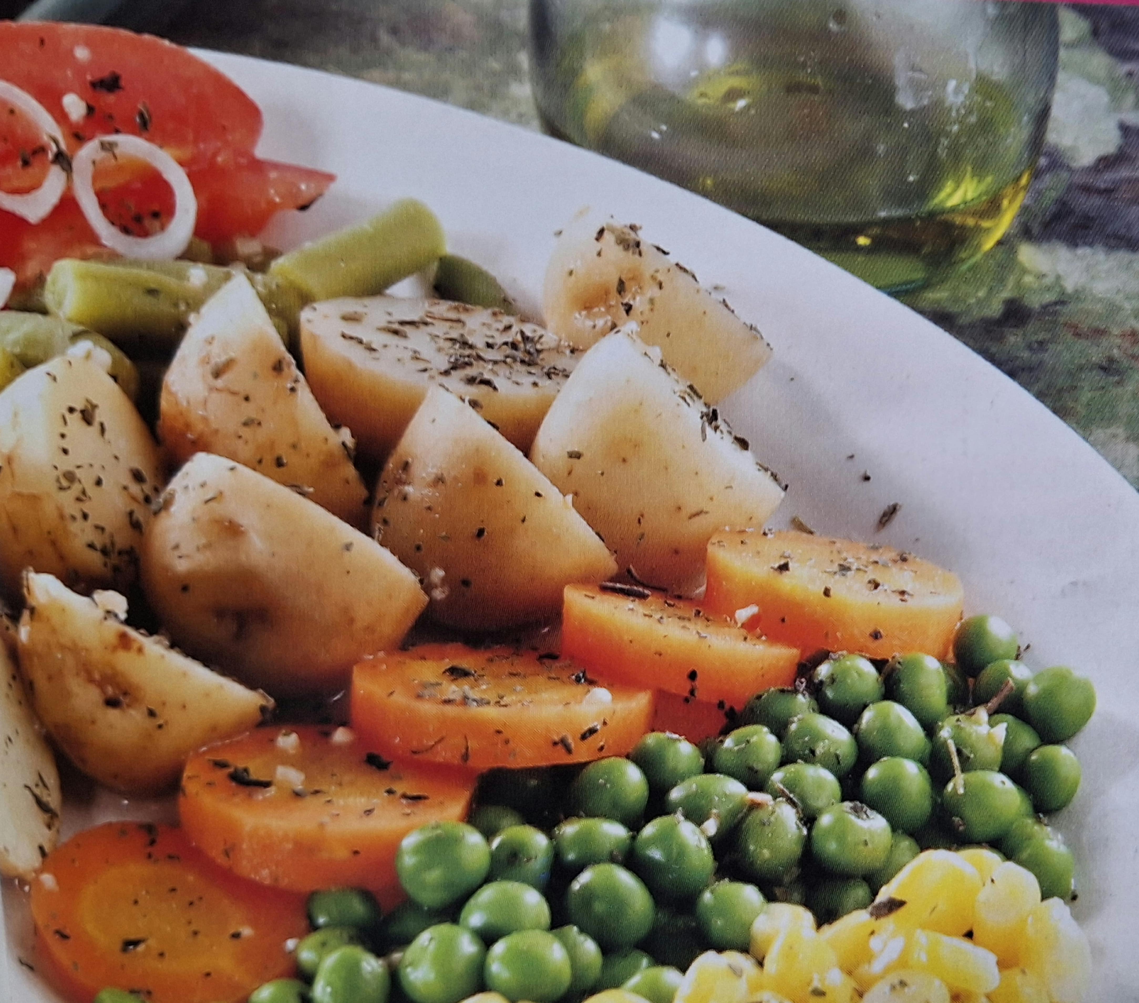 Verduras con vinagreta 	