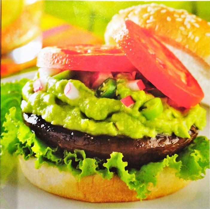 Hamburguesas De Portobello Con Guacamole