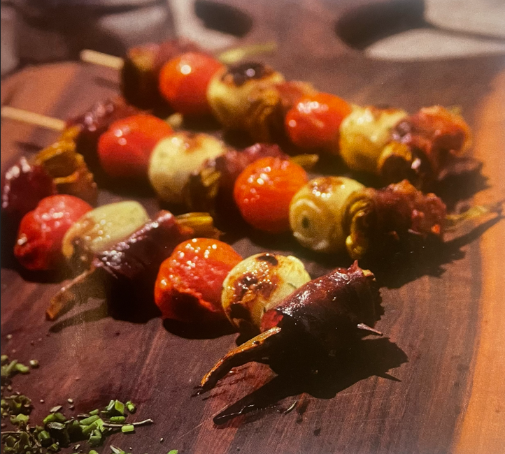 Brocheta de alcachofas