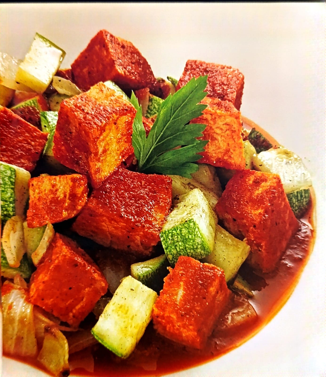 Calabazas con carne de cerdo adobado