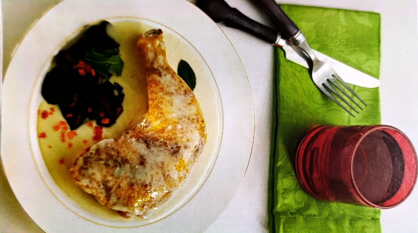 Pollo en salsa de leche