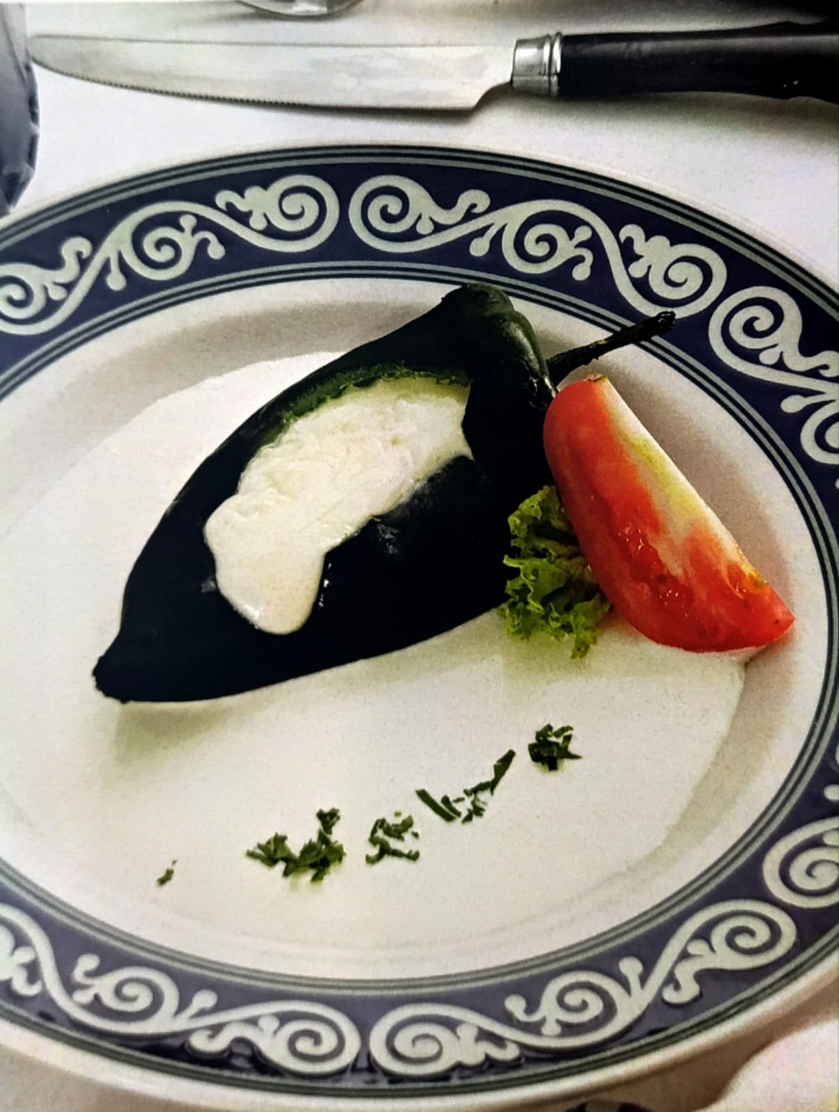 Chiles poblanos en crema