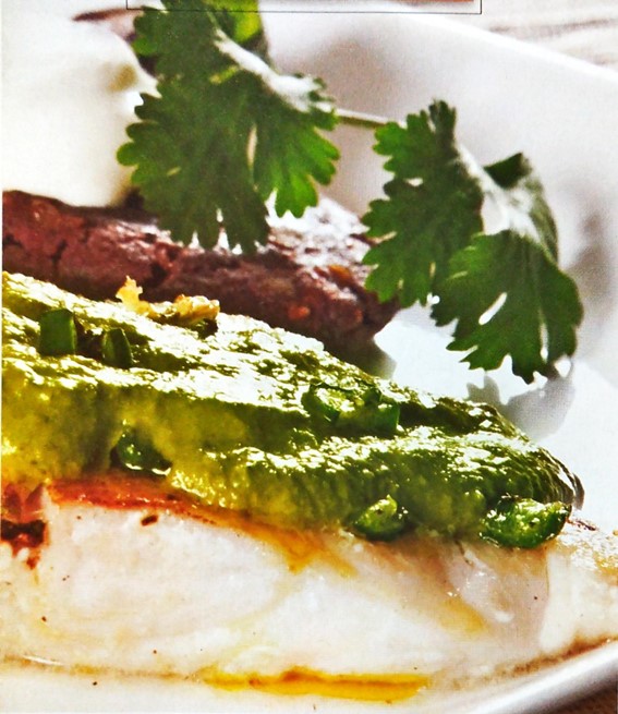 Pescado con tortitas de frijol