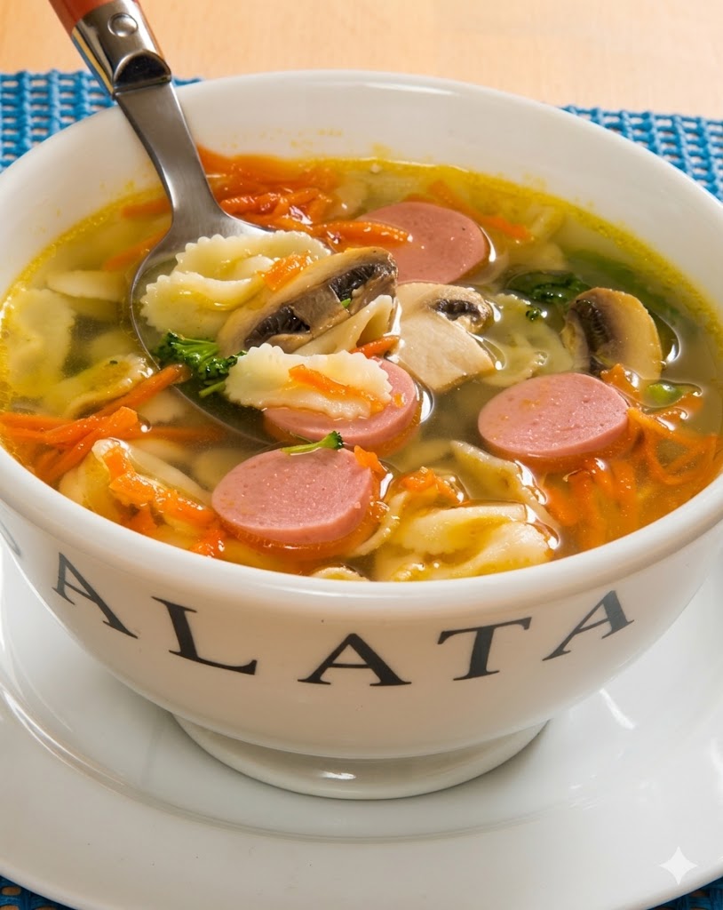 Minestrone con salchichas