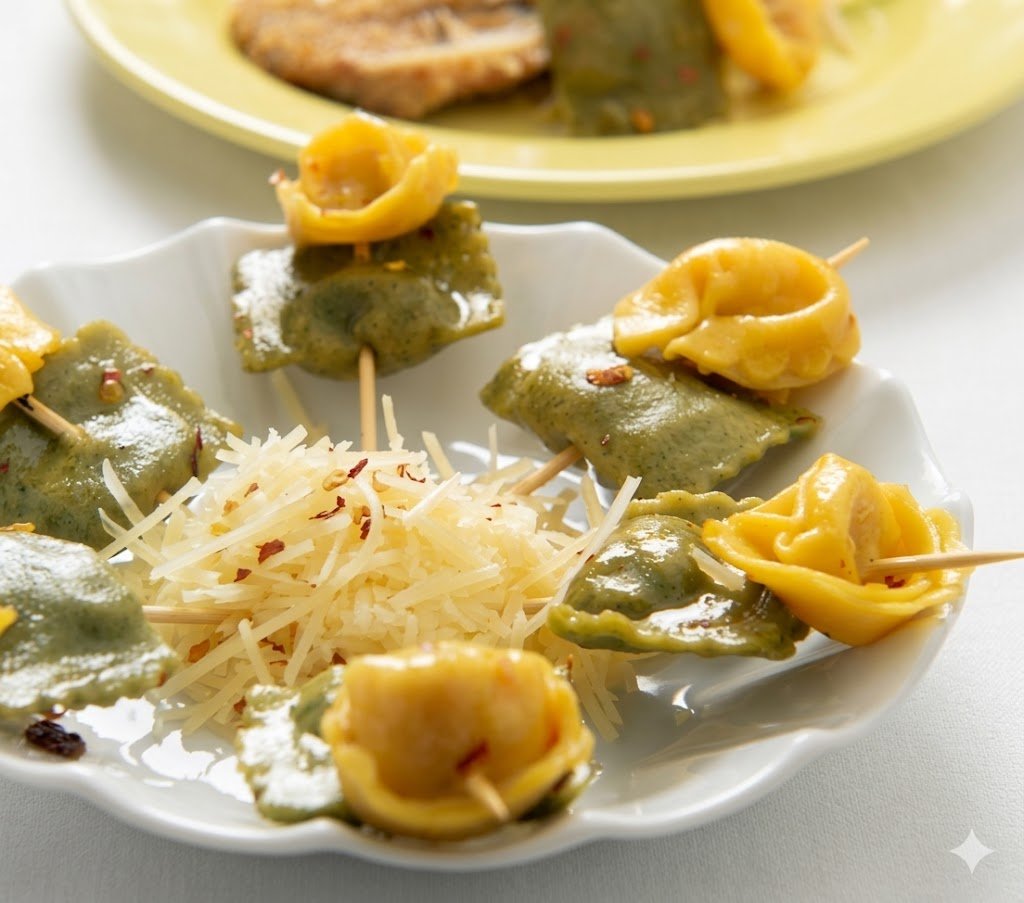 Brochetas de pasta