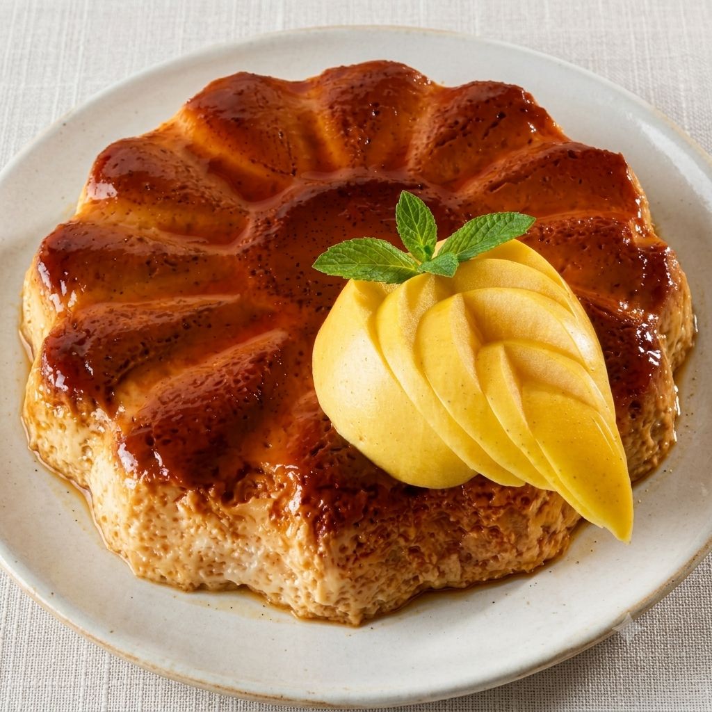 Flan de manzana