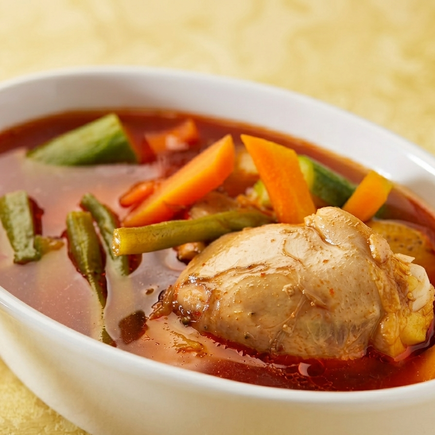 Caldo de pollo con chiles