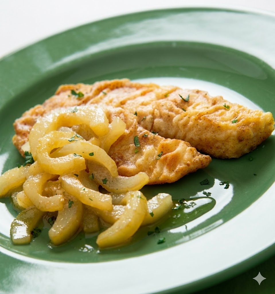 Filetes de pescado con pepinos