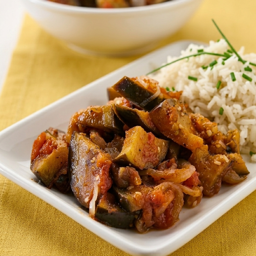 Arroz con berenjena