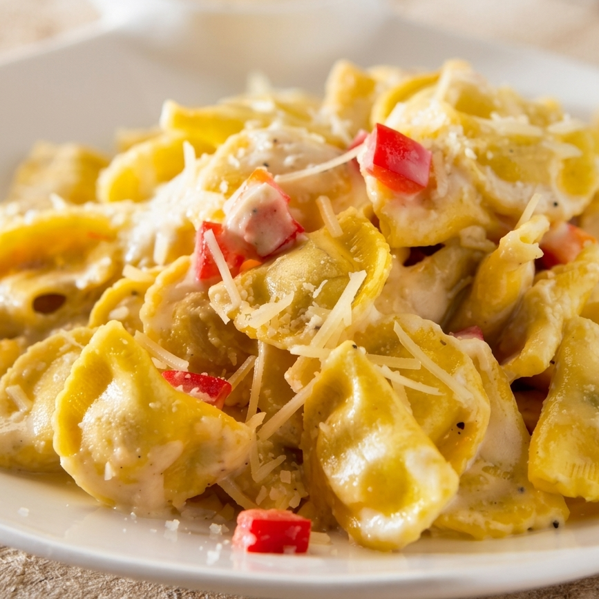 Ravioles con salsa de queso