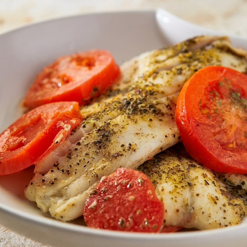 Pescado con jitomate al orégano