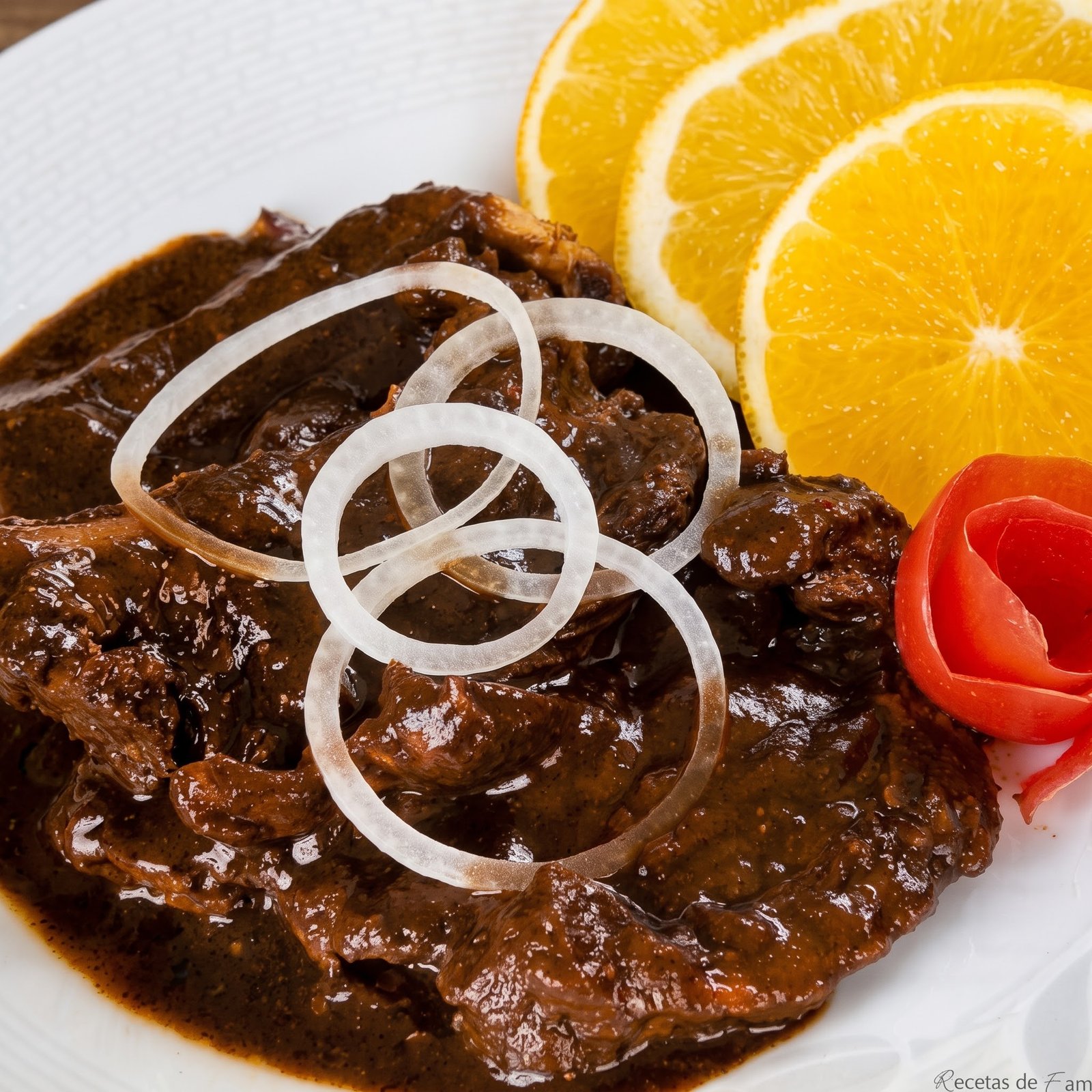 Chuletas con naranja