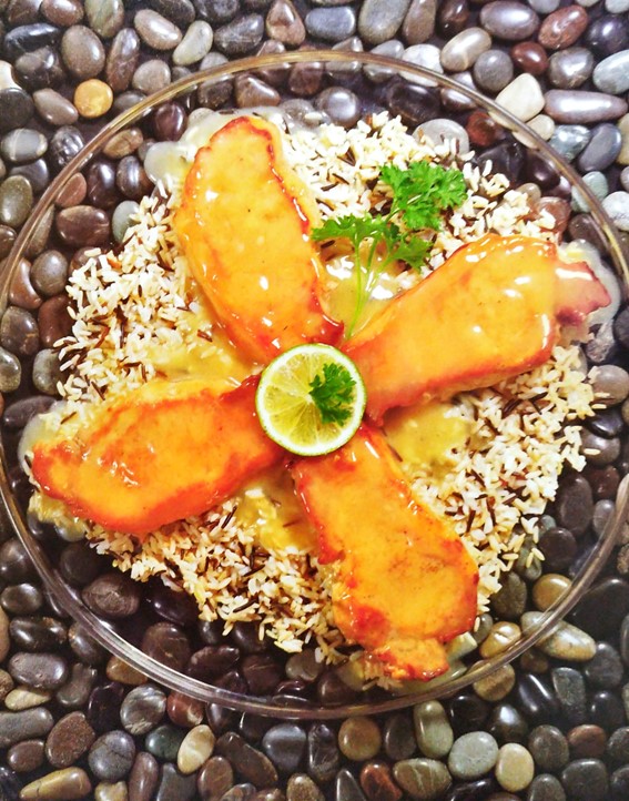 Chuleta de cerdo con salsa de mostaza 