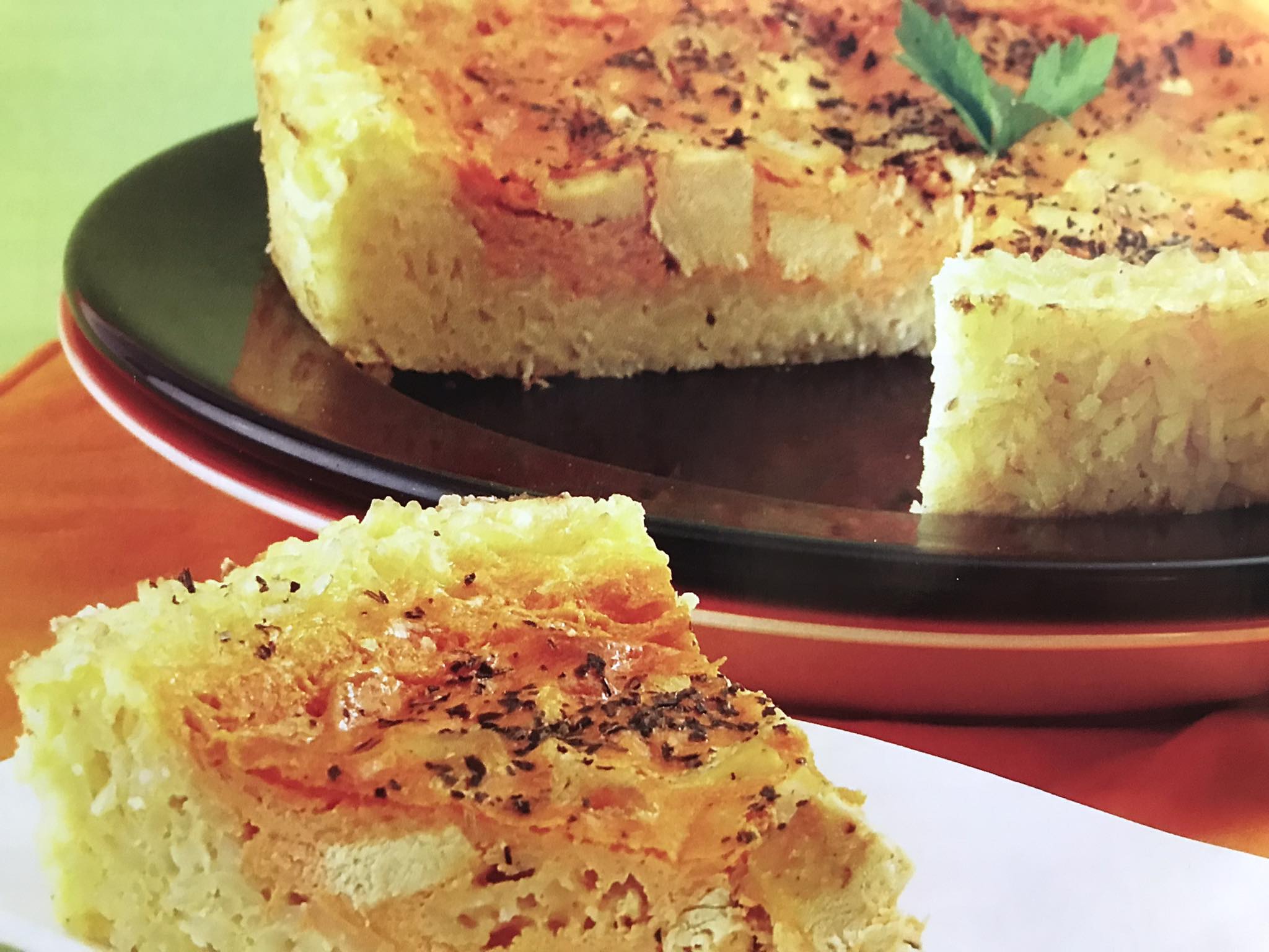 Tarta de arroz con pollo