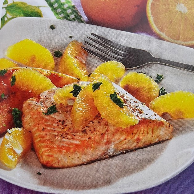 Salmón Con Naranja y Melón