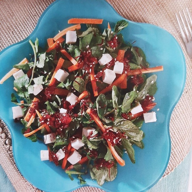 Ensalada de berros y hierbabuena