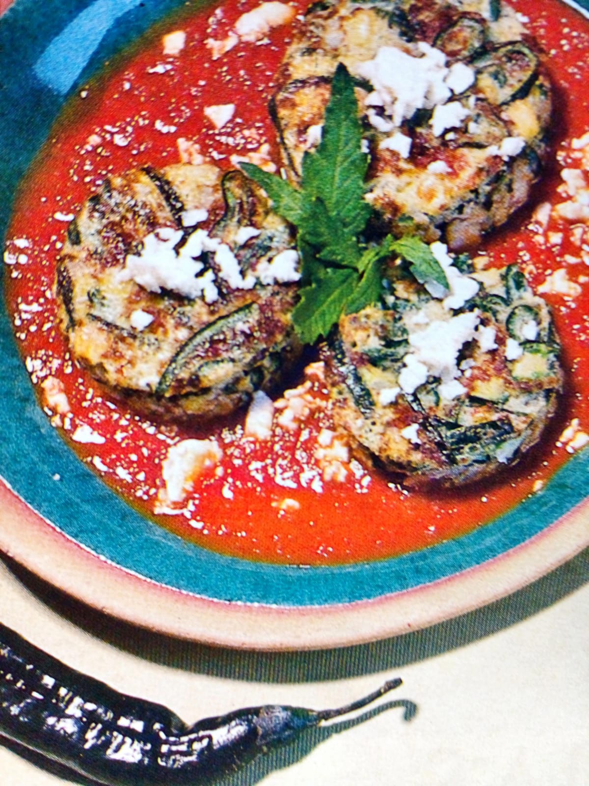 Tortitas de huevo con chilaca