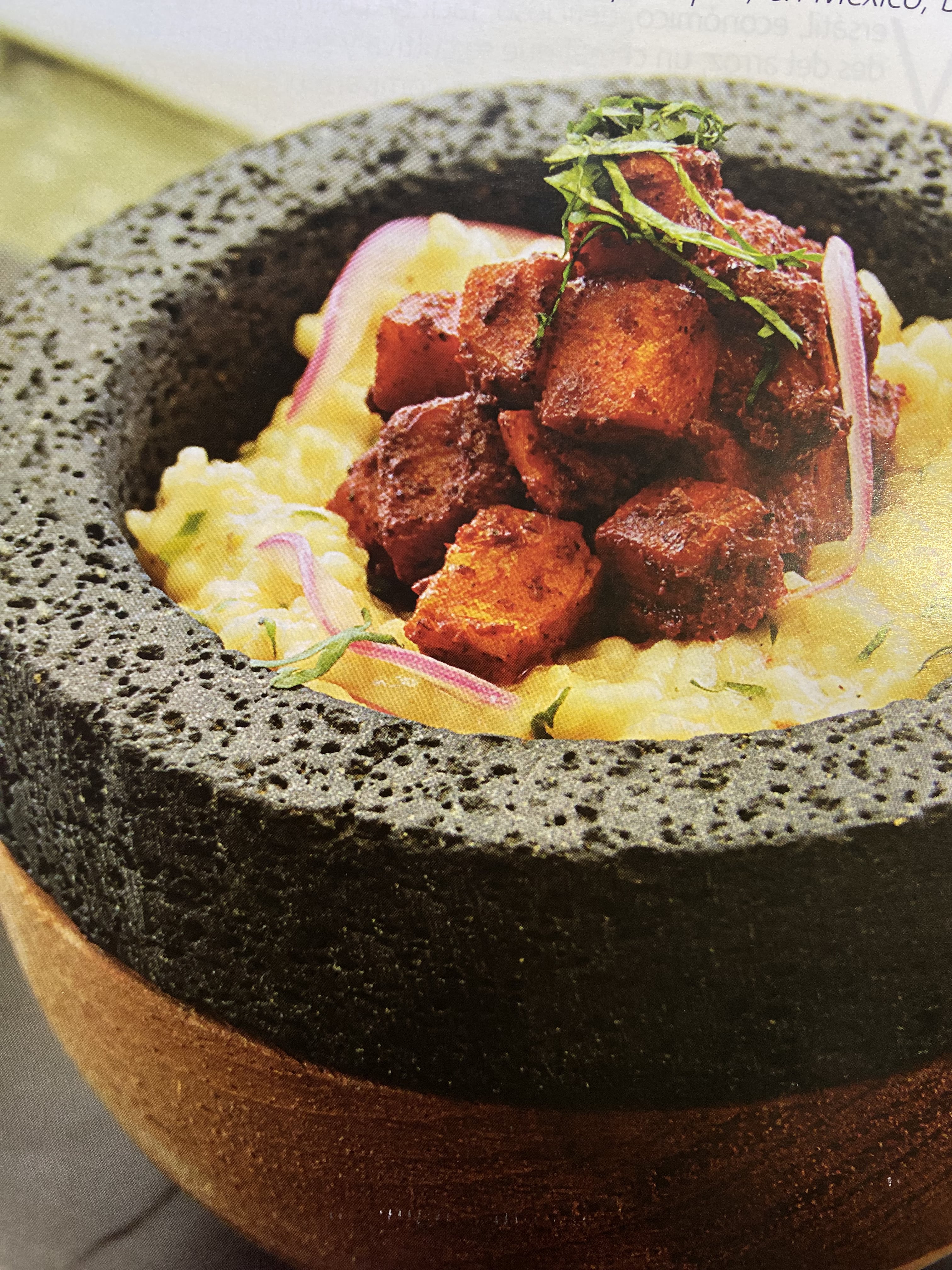 Risotto con cochinita pibil 