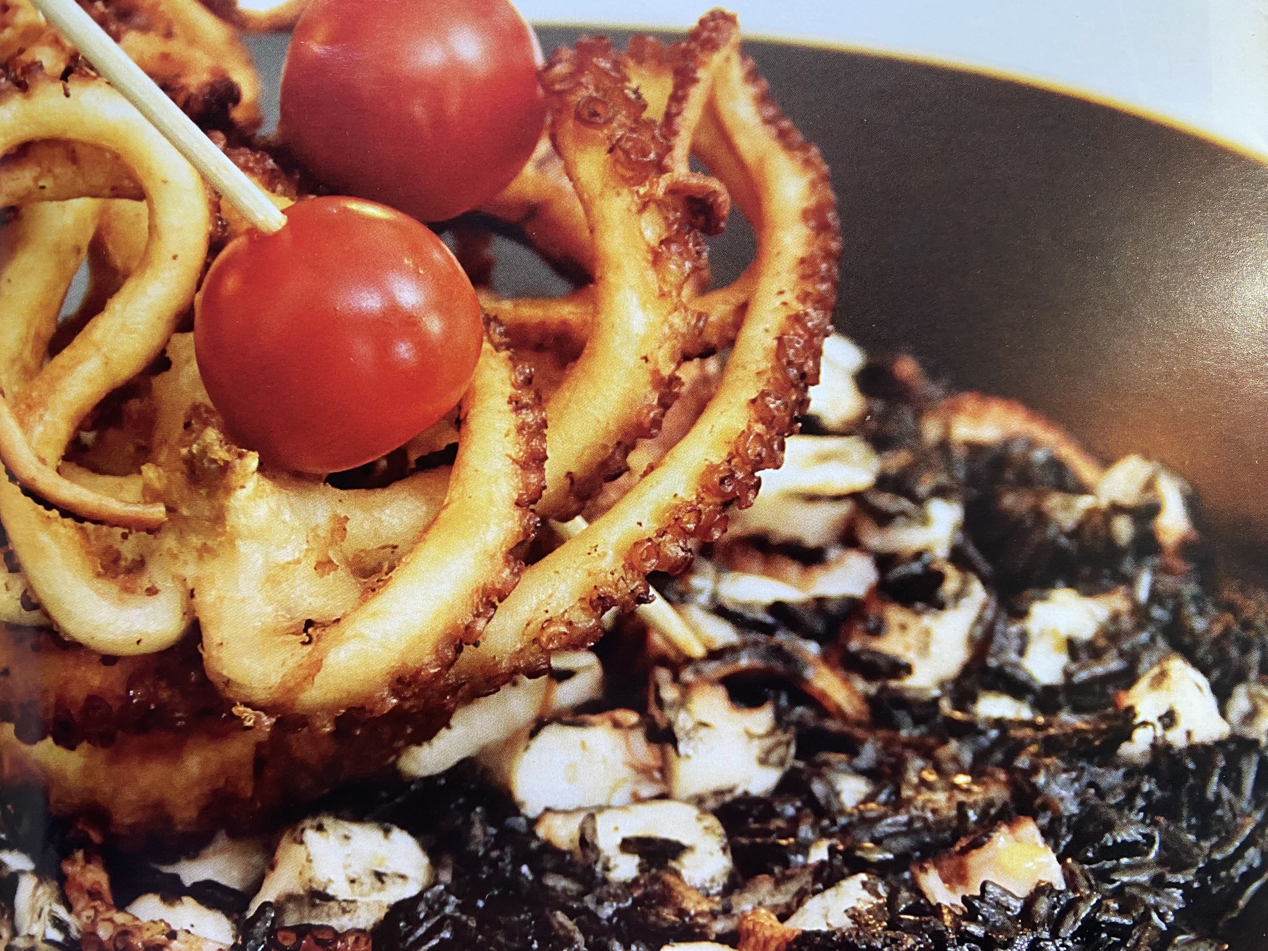 Arroz negro con pulpo 