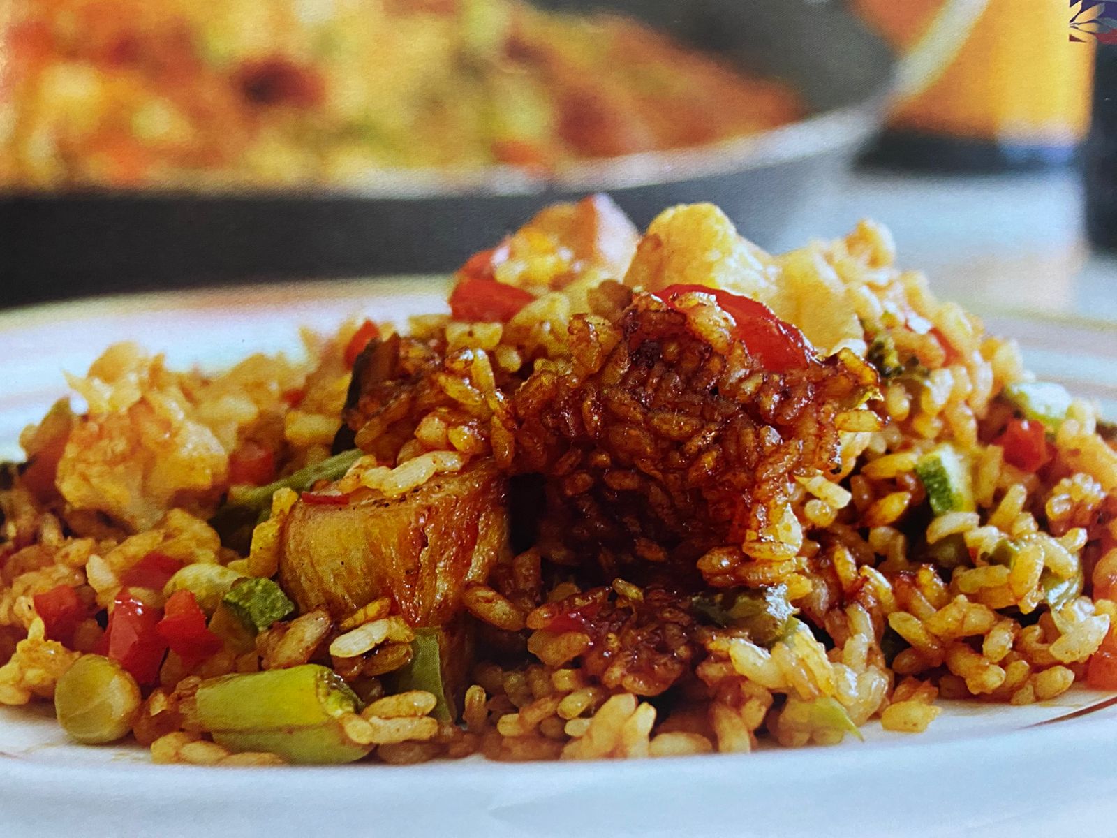 Arroz con magro de cerdo y verduras