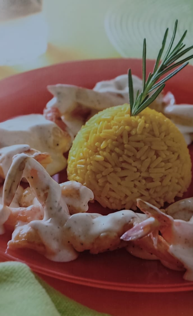 camarones en salsa de queso 