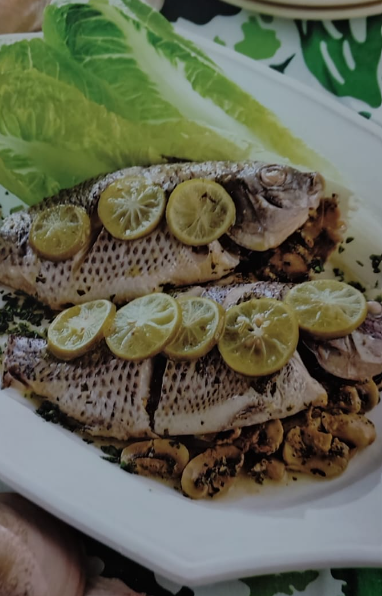 Mojarra rellena de champiñones 