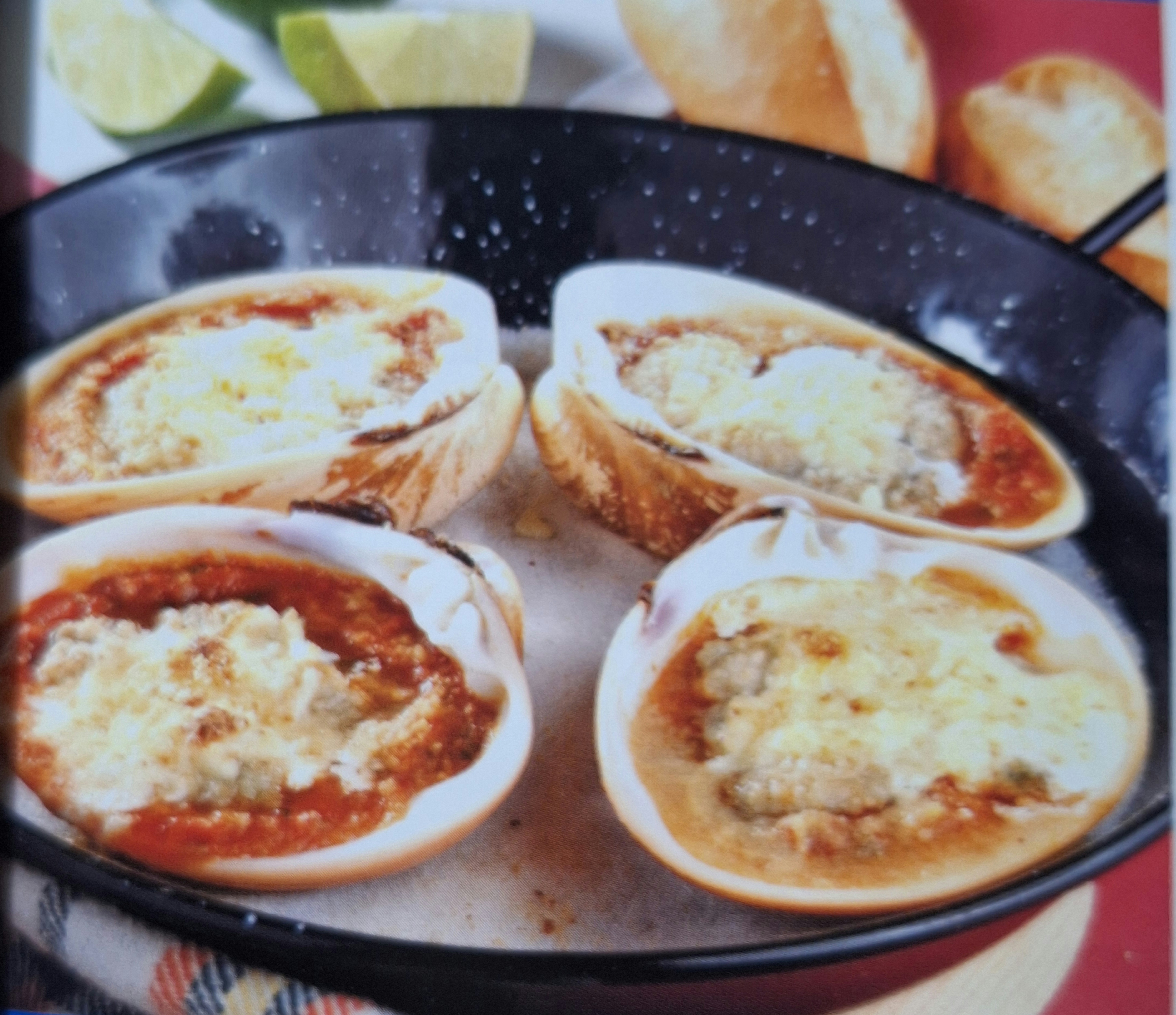 Ostiones horneados  	