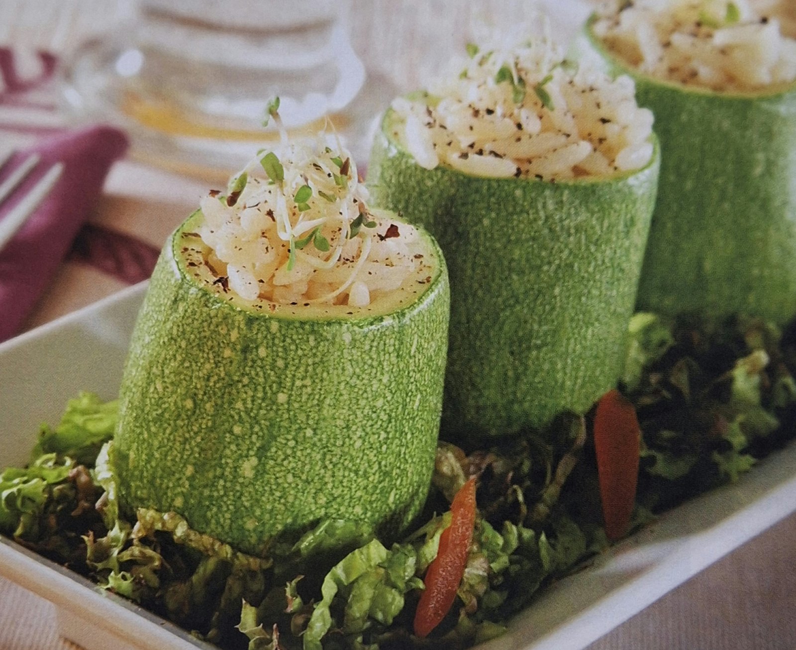 Calabazas rellenas de arroz