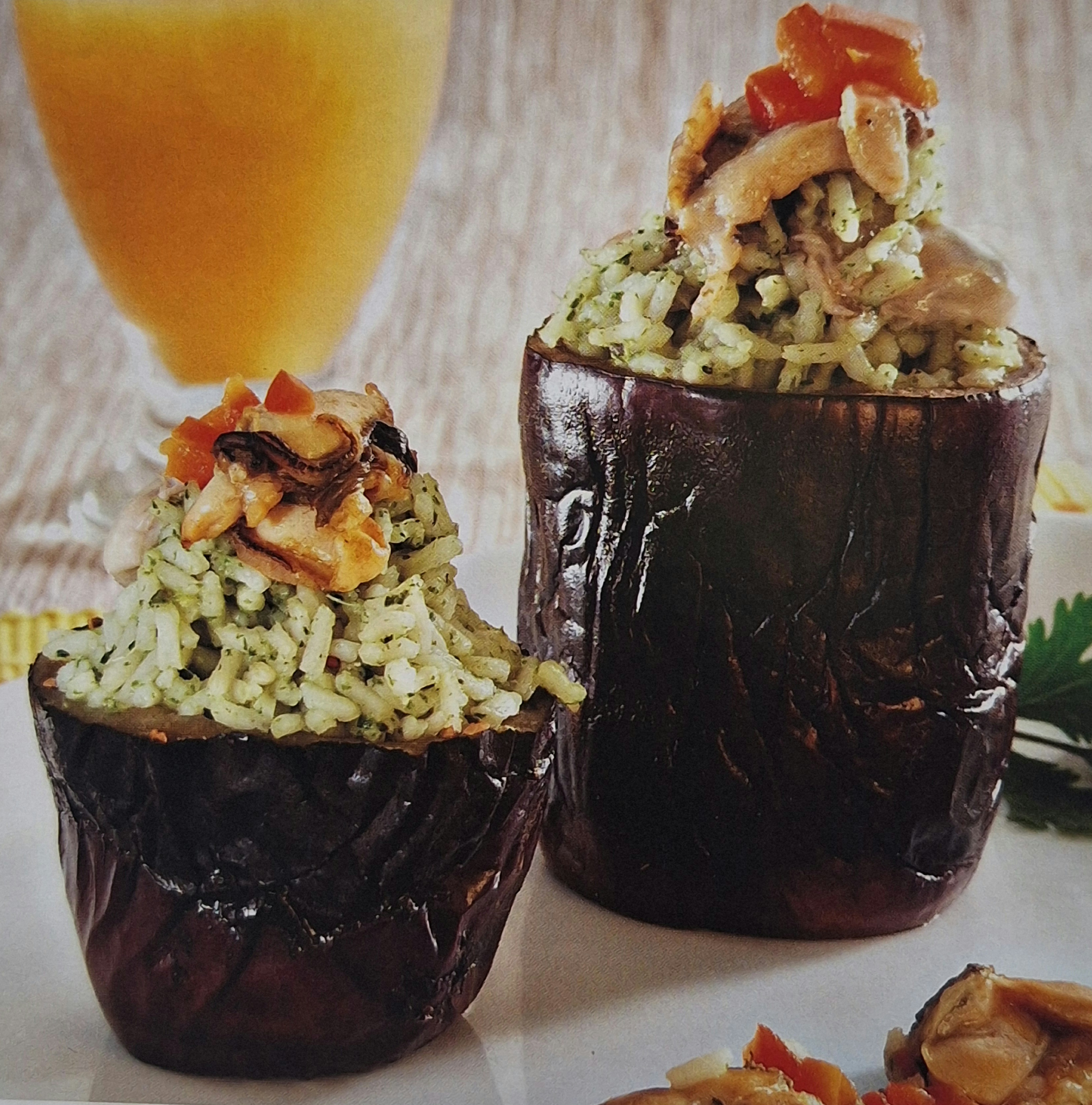 Berenjenas rellenas de arroz 