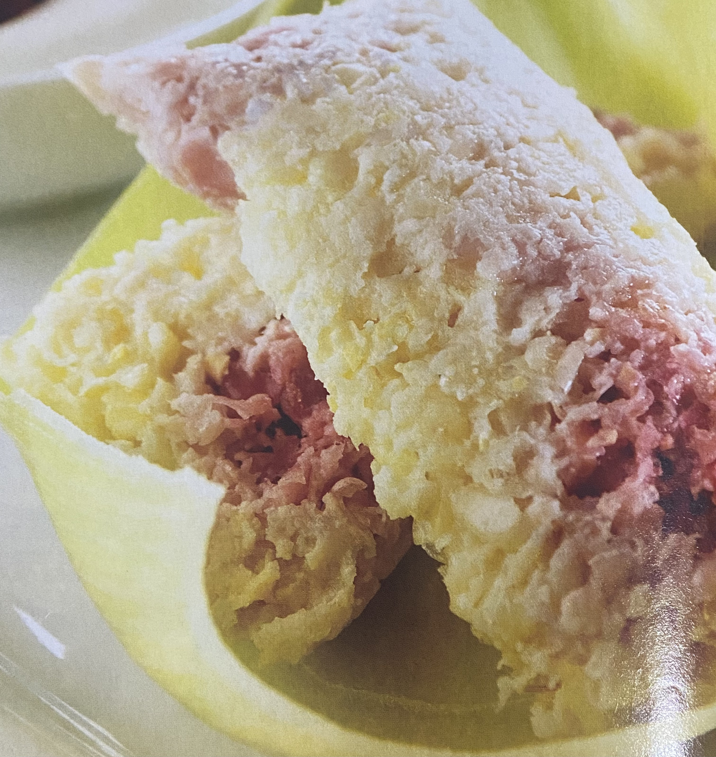 Tamales de frambuesa con chocolate blanco